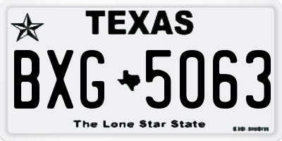 TX license plate BXG5063