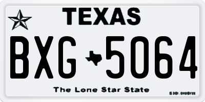TX license plate BXG5064