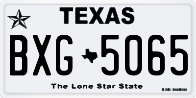 TX license plate BXG5065