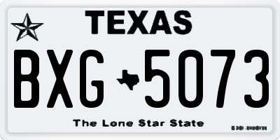 TX license plate BXG5073