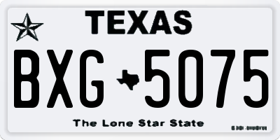 TX license plate BXG5075