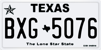 TX license plate BXG5076