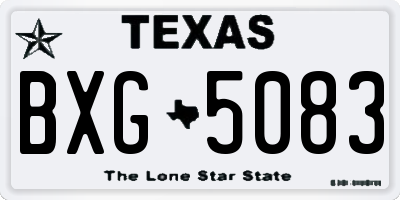 TX license plate BXG5083