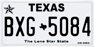 TX license plate BXG5084