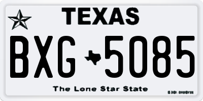 TX license plate BXG5085