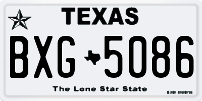 TX license plate BXG5086