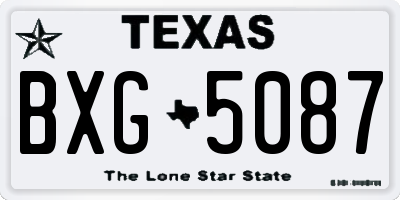 TX license plate BXG5087