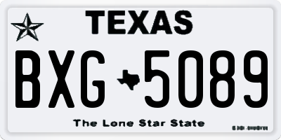 TX license plate BXG5089