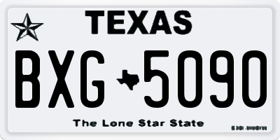 TX license plate BXG5090