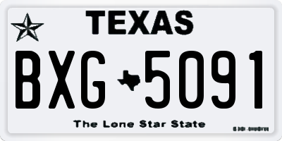 TX license plate BXG5091