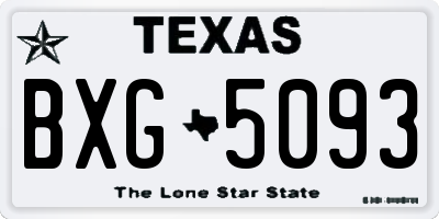 TX license plate BXG5093