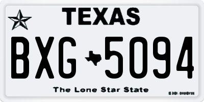 TX license plate BXG5094