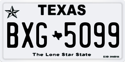 TX license plate BXG5099