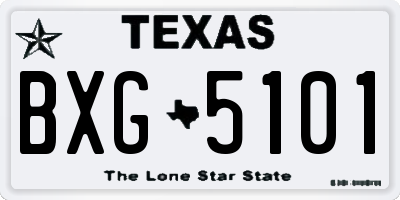 TX license plate BXG5101