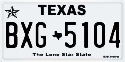 TX license plate BXG5104