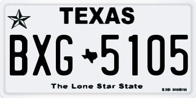 TX license plate BXG5105