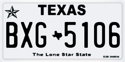 TX license plate BXG5106