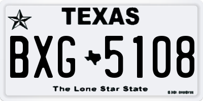 TX license plate BXG5108