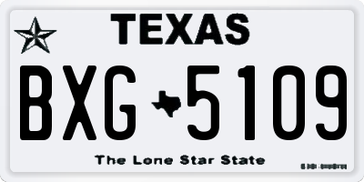 TX license plate BXG5109