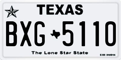 TX license plate BXG5110