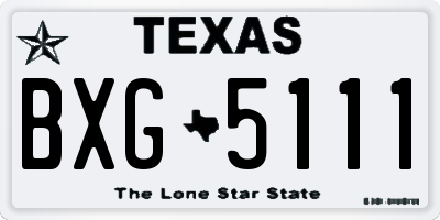 TX license plate BXG5111