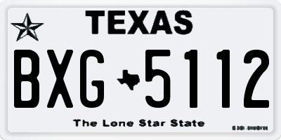TX license plate BXG5112