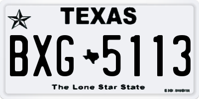 TX license plate BXG5113