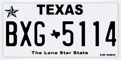TX license plate BXG5114