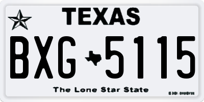 TX license plate BXG5115