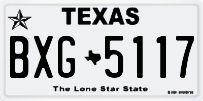 TX license plate BXG5117