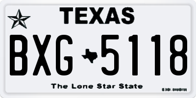 TX license plate BXG5118