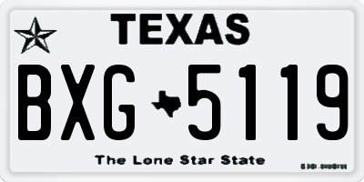 TX license plate BXG5119