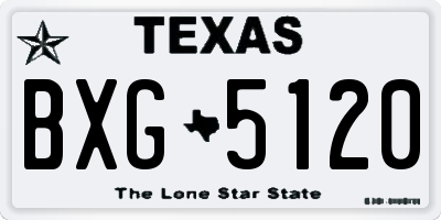 TX license plate BXG5120