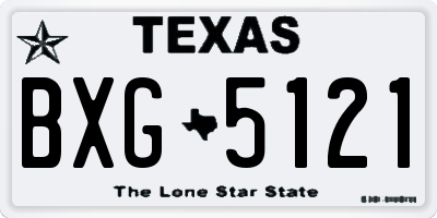 TX license plate BXG5121