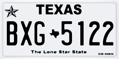 TX license plate BXG5122