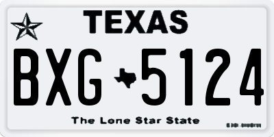 TX license plate BXG5124