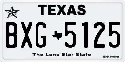 TX license plate BXG5125