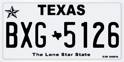 TX license plate BXG5126