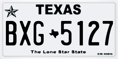 TX license plate BXG5127