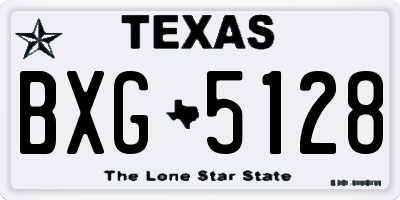 TX license plate BXG5128