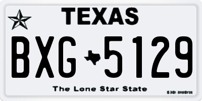 TX license plate BXG5129