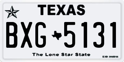 TX license plate BXG5131
