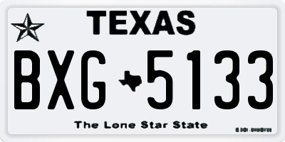 TX license plate BXG5133