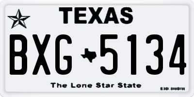 TX license plate BXG5134