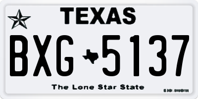 TX license plate BXG5137