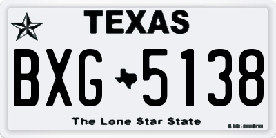 TX license plate BXG5138