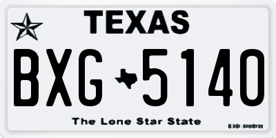TX license plate BXG5140