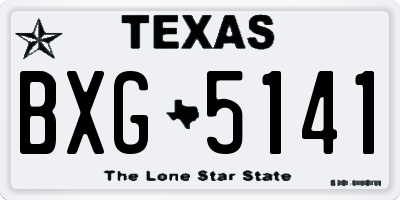 TX license plate BXG5141