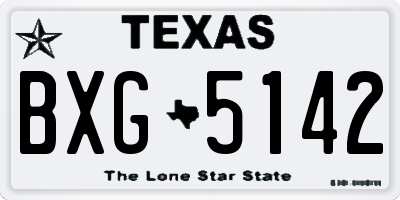 TX license plate BXG5142