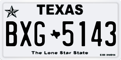 TX license plate BXG5143